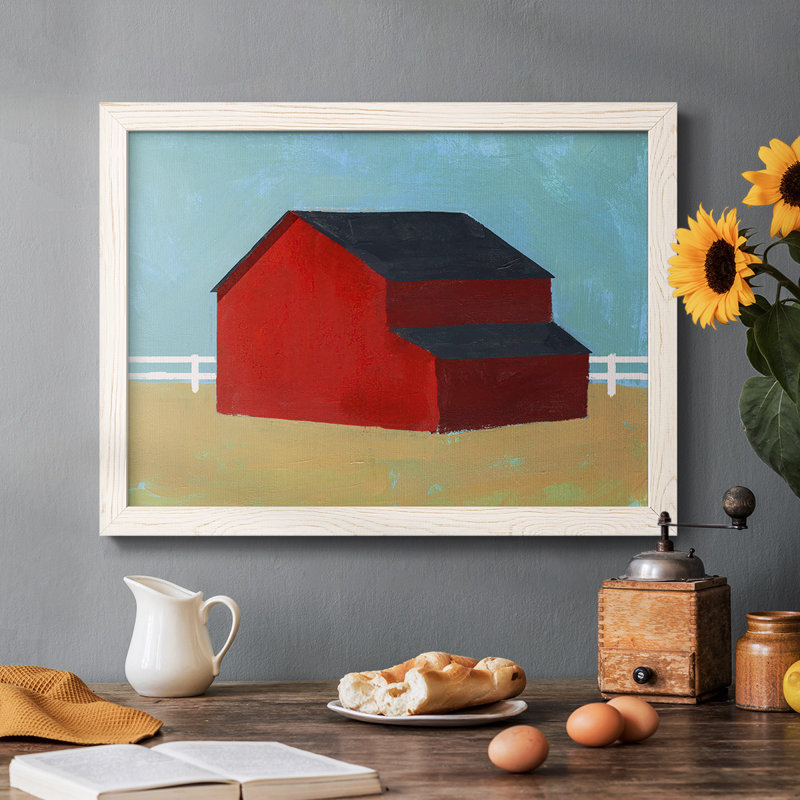 Big Red One II, reproduction d'art sur toile, Cadre blanc, H 26 po x l 38 po x P 1,5 po