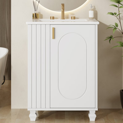 24" Single Bathroom Vanity With Ceremic Sink