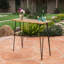 Tables de patio compactes, table de bar en fer et bois d'acacia de 47,25 pouces, style industriel rustique