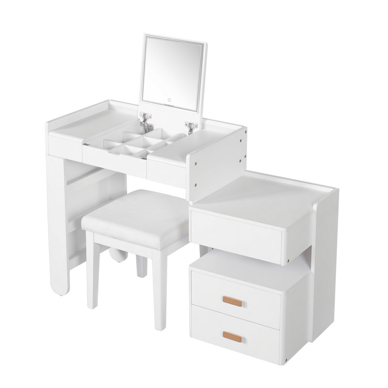 Meuble-lavabo 3 en 1 avec miroir rabattable