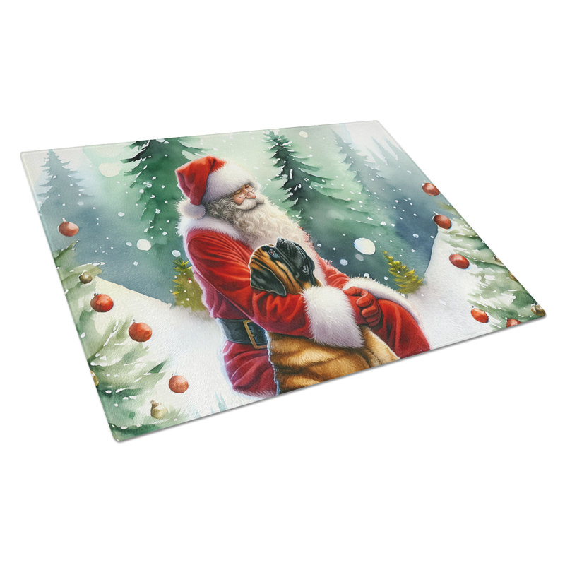 Planche à découper en verre Mastiff and Santa Claus