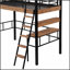 Lit mezzanine en métal avec bureau intégré, tablette de rangement et échelle pour économiser de l'espace et une vie multifonctionnelle-1500917414