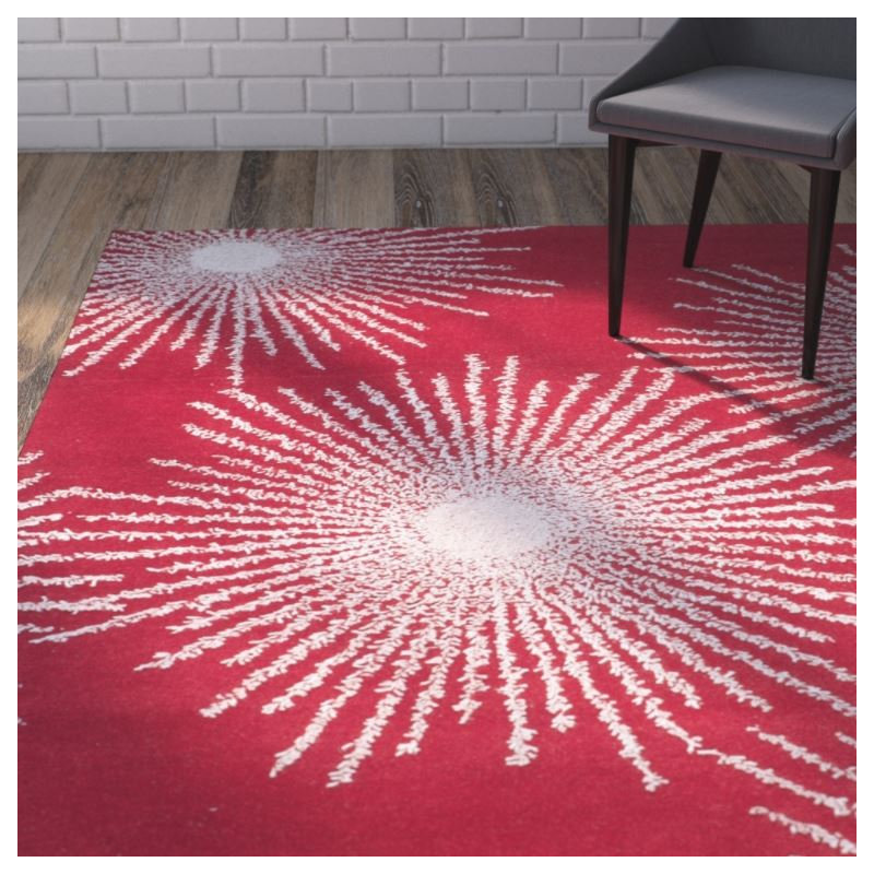 Amier Hand Tufted Wool And Viscose Geometric Rug, Rectangle 3'6" x 5'6"