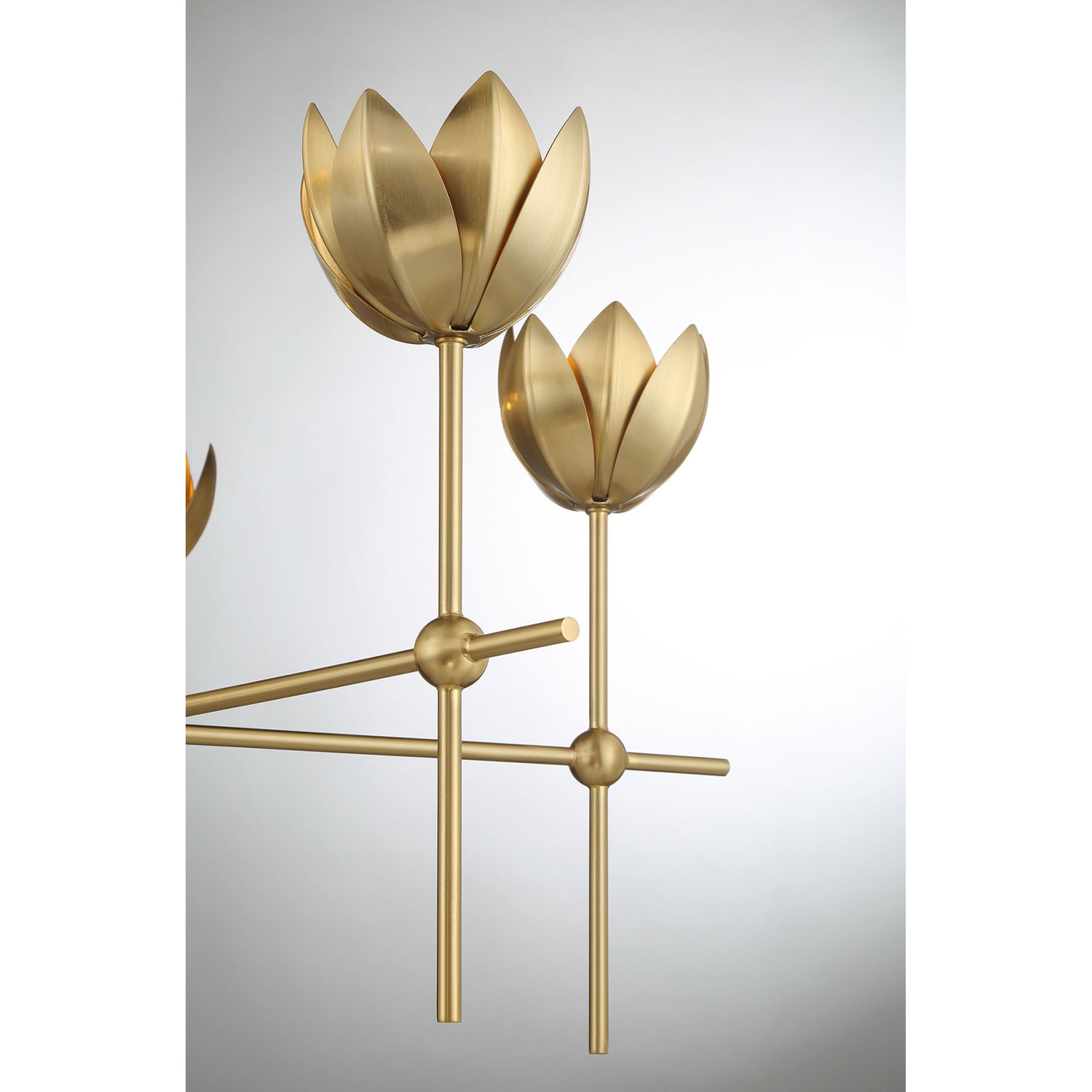 Wolfe 5-Light Chandelier, Natural Brass
