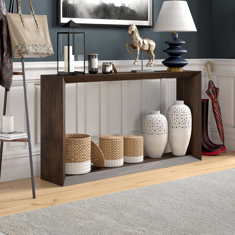 Osmond 55" Wide Rectangular Console Table, Alder Brown