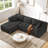 106" Boneless Deep Seat Modular Sofa With Lounge Chair & Memory Foam-718366712-718366718