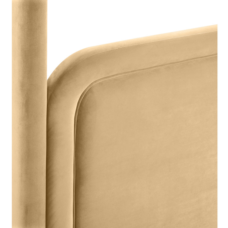 Lit tapissier Salina, Double, Velours brun clair