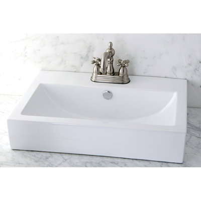 Robinet de salle de bain central à 4 poignées à 3 trous à fixation sur le comptoir avec laiton escamotable Kingston