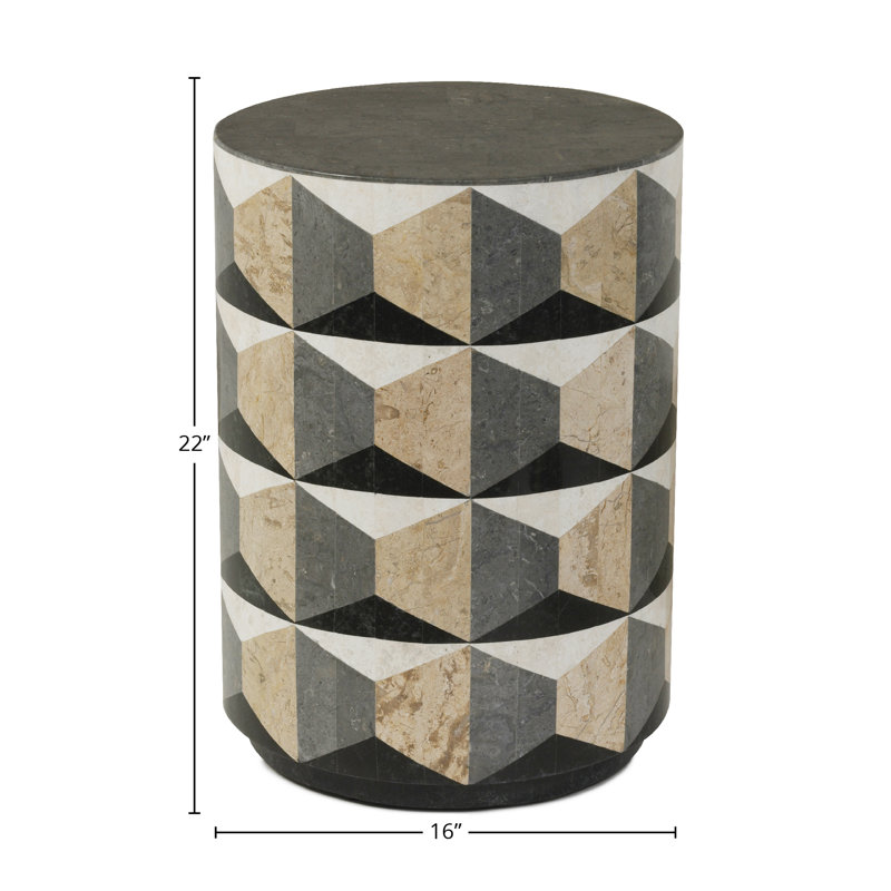 Milano End Table, 18" H x 12" W x 12" D