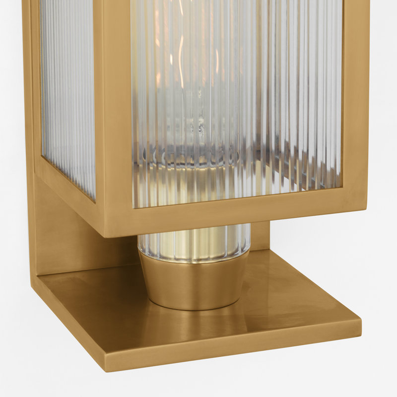 York Outdoor Sconce, 16.25" H x 5" W x 5" D, Soft Brass