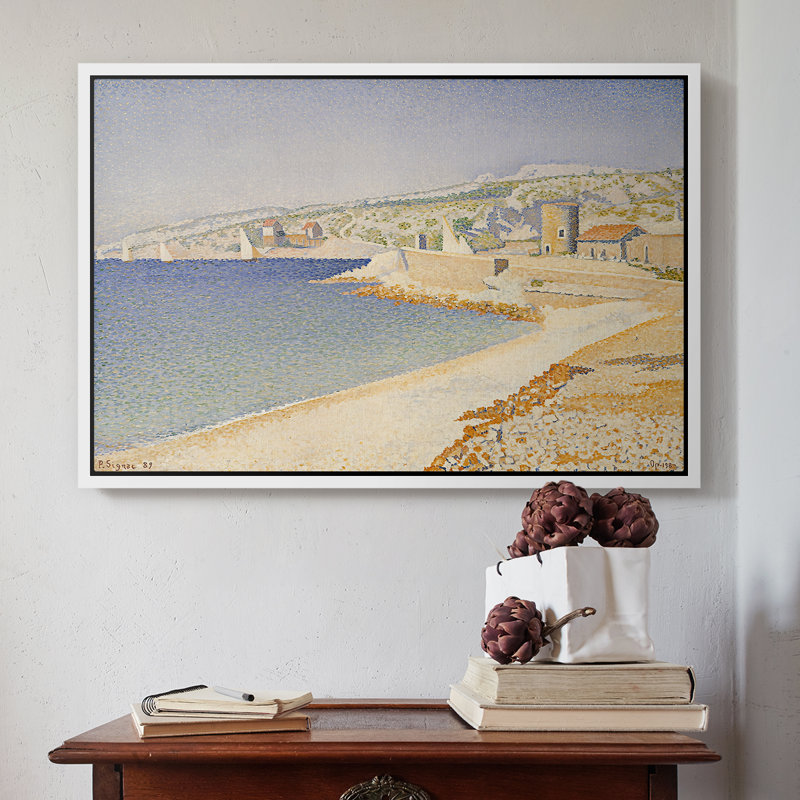 La jetée à Cassis, Opus 198, 1889 - Paul Signac, toile tendue avec châssis, 16 x 24, Blanc