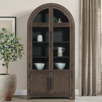 Magnolia Curio Cabinet with Glass Display Doors and Hidden Storage