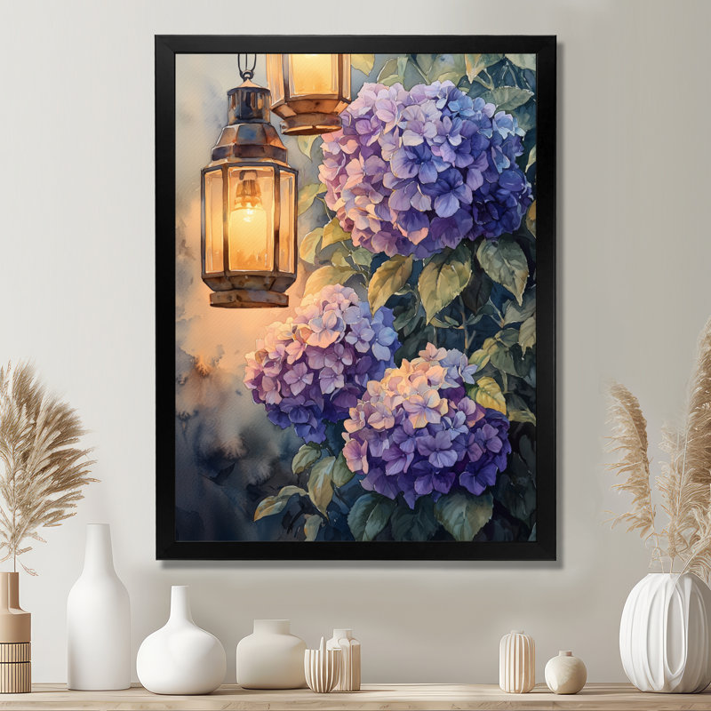 Impression sur toile «Floral», Noir, noir, noir, noir, H 20 po x l 12 po, Reproduction encadrée d'une seule photo