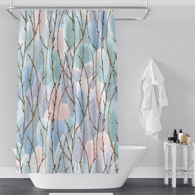 Rideau de douche simple à motif floral Rainsville