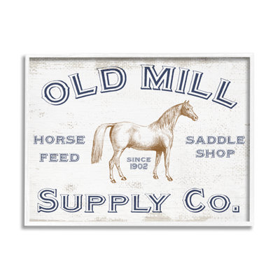 Ancienne publicité d'alimentation du cheval Old Mill