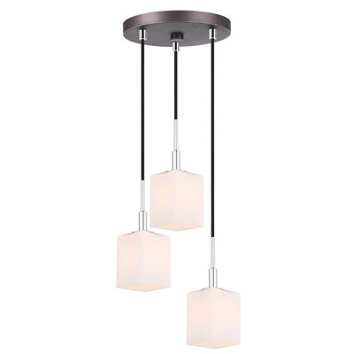 Suspension rectangulaire 3 lumières grappe Thiede