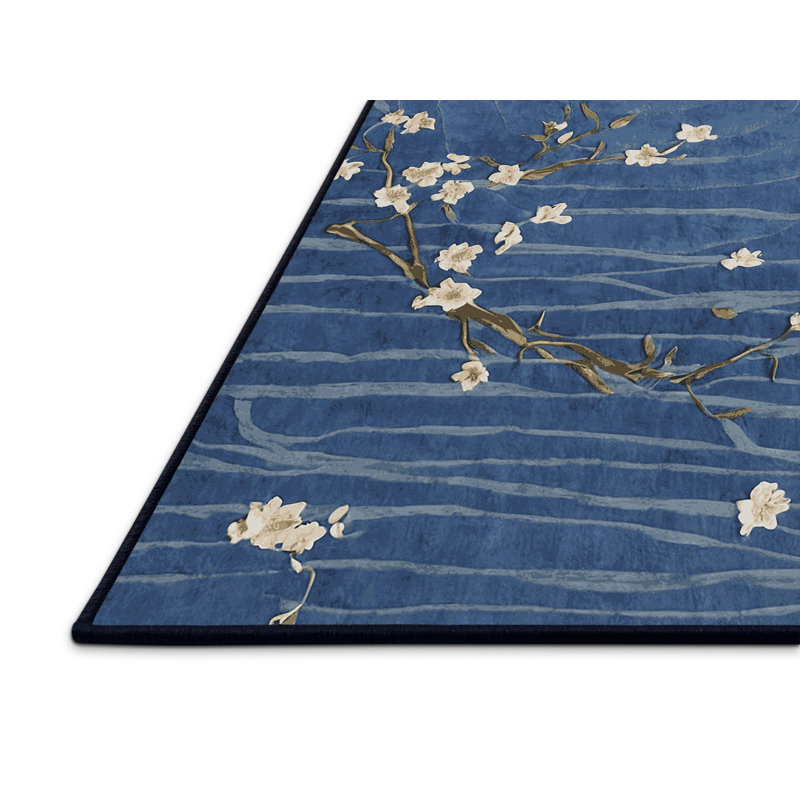 Tapis gris soyeux et moelleux, Rond 4 pi
