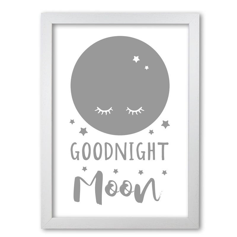 Goodnight Moon - Print, 30 cm H x 21 cm W x 5 cm D, White Grain Frame