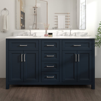 Chezkel 60'' Double Bathroom Vanity with Quartz Top