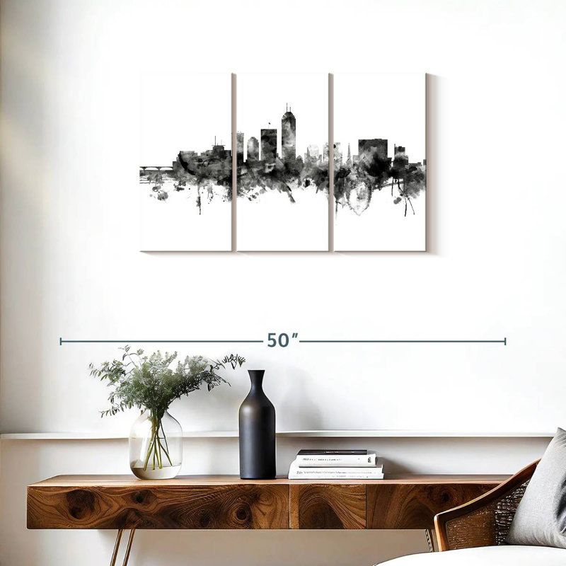 Indianapolis Indiana Skyline II, H 20 po x l 33 po
