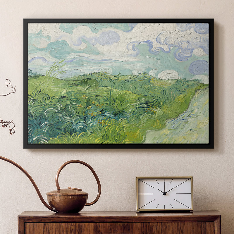 Green Wheat Field, Auvers, 1890 - Vincent van Gogh, toile tendue avec châssis, 16 x 24, Naturel