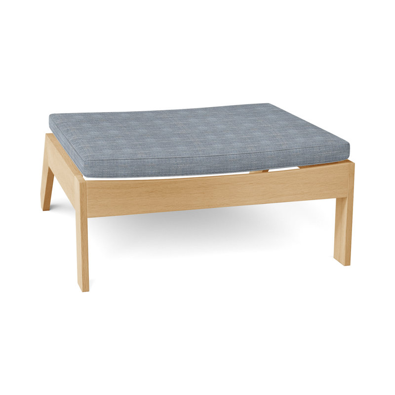 Repose-pieds Ashland Teak Adirondack - Teck naturel, InsideOut® Rollo ‑ lin Chambray, Welt, Teck naturel