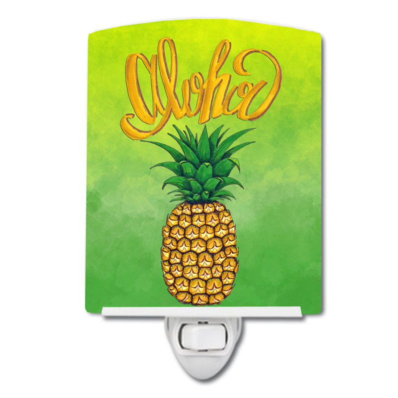 Éclairage de nuit en céramique aloha ananas welcome