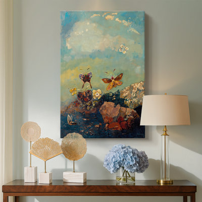 Papillons sur toile tendue par Odilon Redon