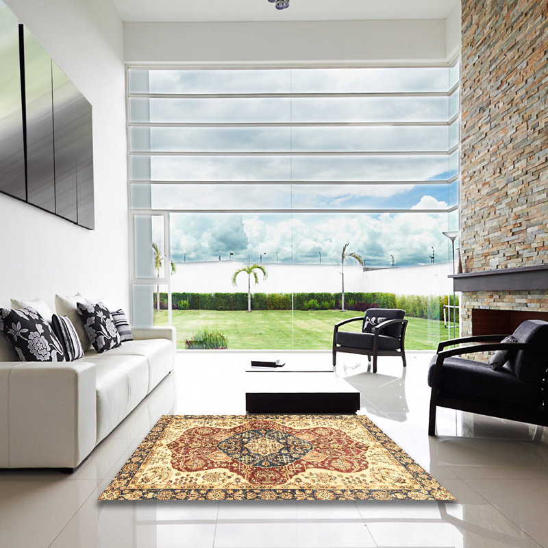 Abstract Indoor Rug, Square 5'
