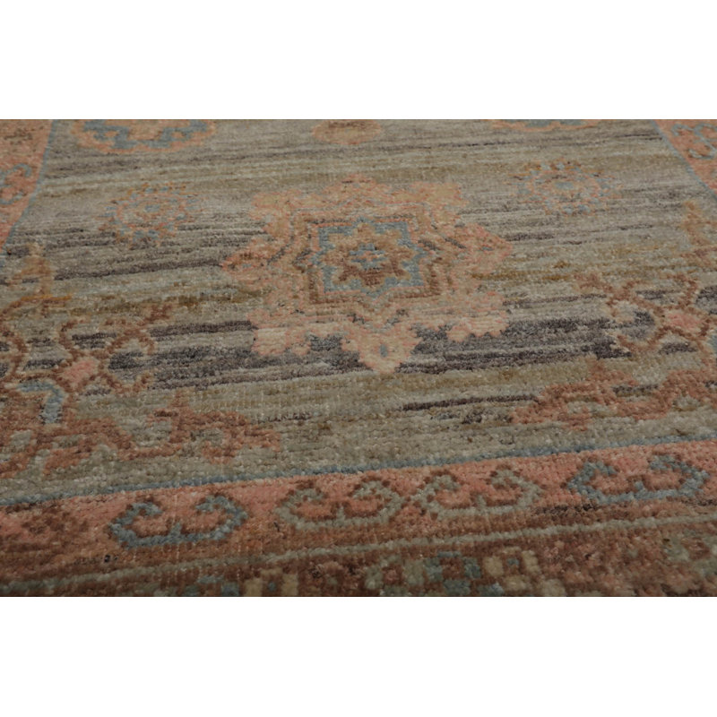 Tapis oriental en laine noué à la main 3 po x 5 po Oushak écume de mer, couleur rosé