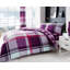 Check Pattern Polycotton Duvet Cover Set with Matching Pillowcases - Machine Washable Bedding Set-121081148-28304788