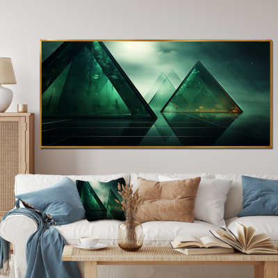 «Green Abstract Echoes Of Piramid IV», art mural géométrique