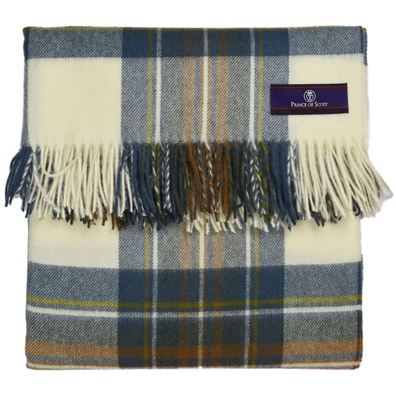 Jeté en laine highland merino, Robe bleu pâle Stewart
