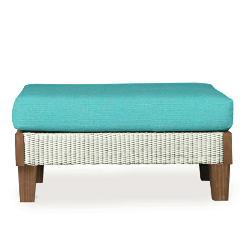 Catalina Outdoor Ottoman, Decorline Navy, Ivory