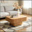 Table basse carrée en bois avec piédestal robuste-133491461