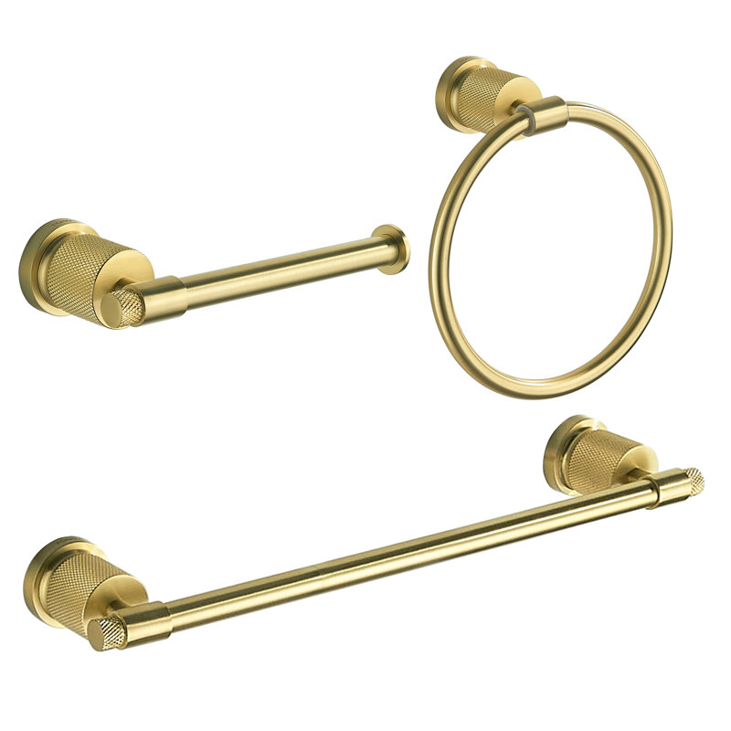 3 - Piece Bathroom Hardware Set, Gold