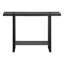 Console de salon avec pieds en métal - Plateau en stratifié noir aspect bois récupéré au toucher moderne