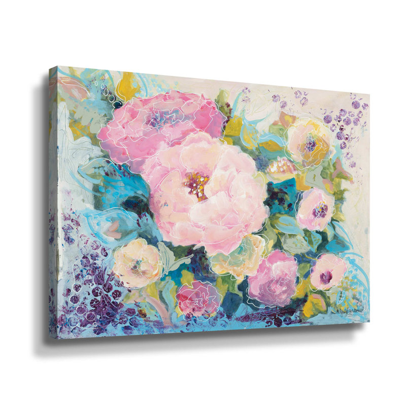 «Fresh Florals» par Jennifer Jholden - impression sur toile, Toile tendue, H 14 po x l 18 po x P 2 po