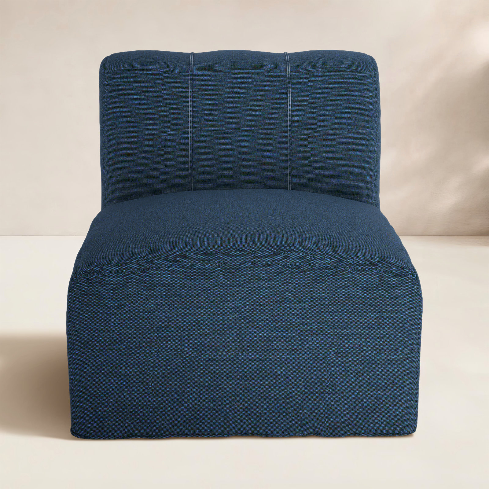 Eliana Outdoor Armless Lounge Chair with Sunbrella Cushions, Spectrum Indigo Sunbrella®