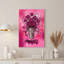 Art mural sur toile, fond de graffiti, pivoines roses en argent-132732518