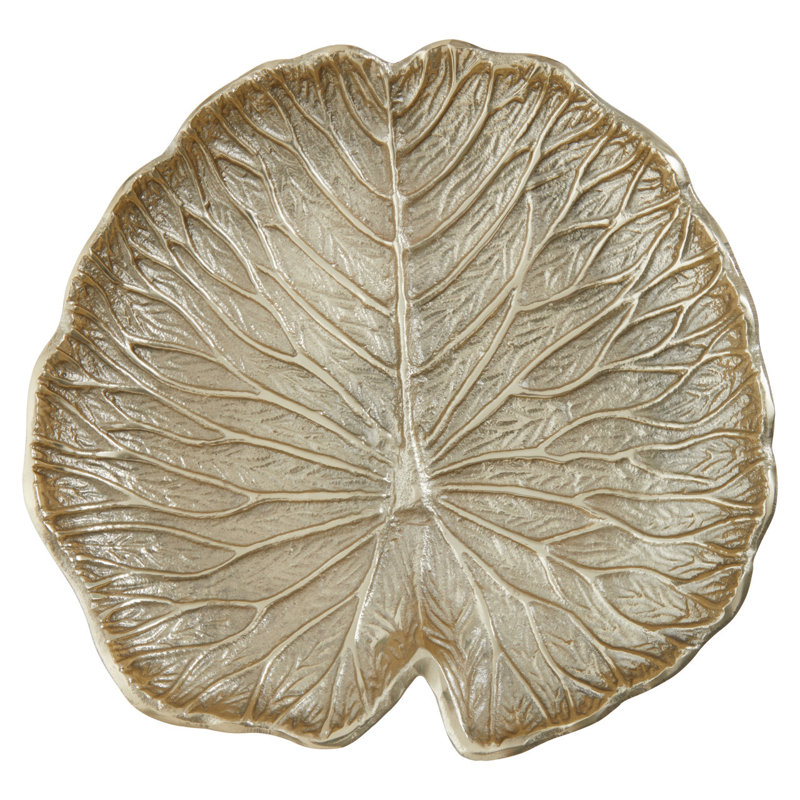 Richy Metal Decorative Plate 1, Gold, 3cm H x 23cm W x 22cm D