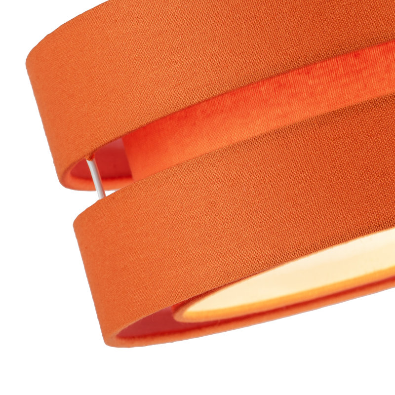 13 cm H Drum Fabric Lamp Shade ( Slip-On ) in Orange