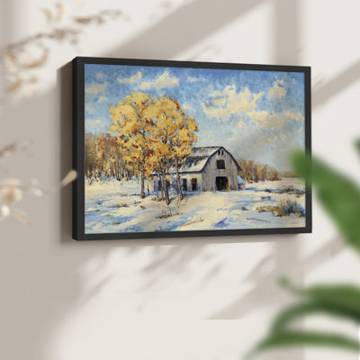 Autumn Barn -Framed Print - Restickable