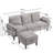 79.72" Corduroy L Shaped Sofa With Ottoman-117027006