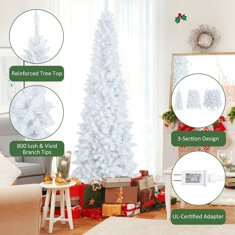 The Bluffton Lighted Artificial Christmas Tree - Includes A Tree Storage Bag and Remote Control The Holiday Aisle Size: 7