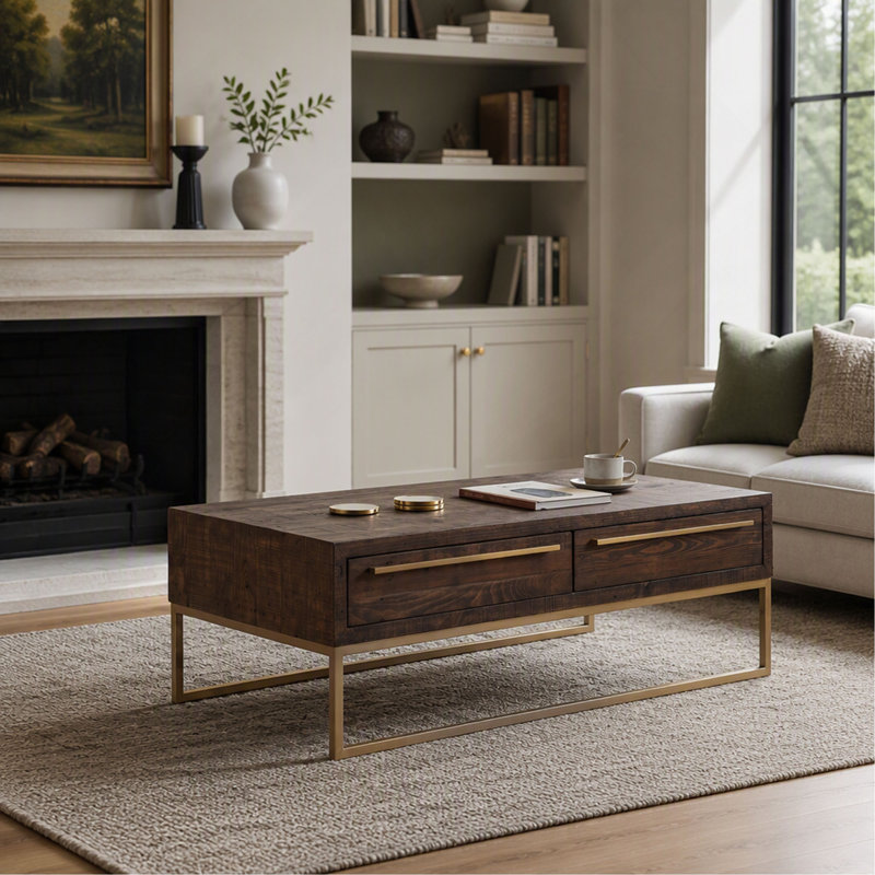 Table basse - Taupe - Style transitionnel