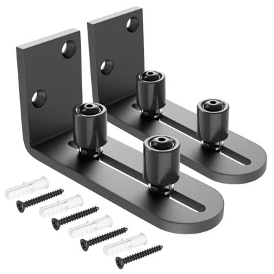 New Upgrade Sliding Barn Door Bottom Adjustable Floor Guide Roller, Barn Door Guide Sets