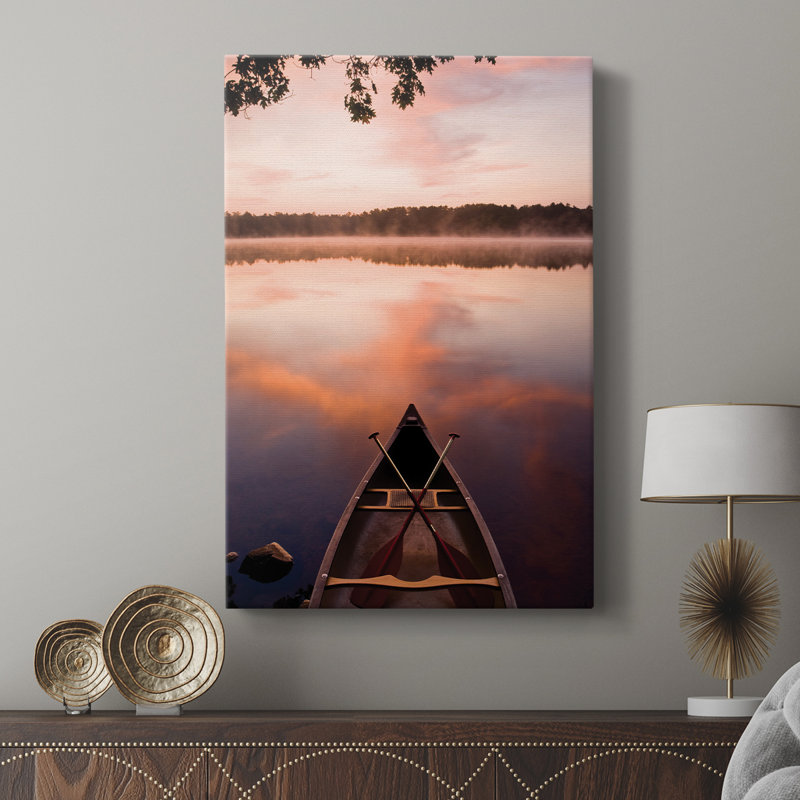 Lac à l'aube - galerie Cavas, H 36 po x l 24 po