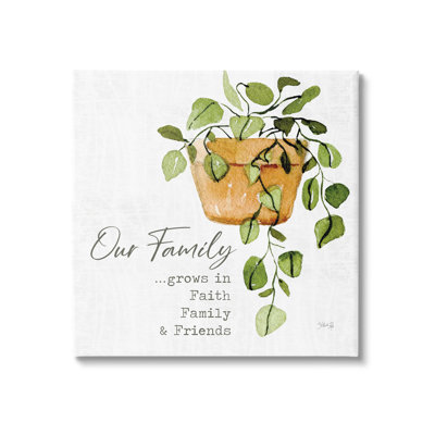 «Grows in Faith Family & Friends, citation inspirante, plante verte» par Marla Rae - impression