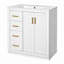 Meuble-lavabo 30 po avec lavabo en céramique et meuble de rangement en bois massif-105834894